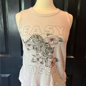 Women's Graphic Tank Top - Cream